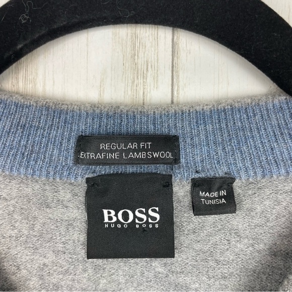 Hugo Boss gray merino wool sweater XL - Picture 4 of 7